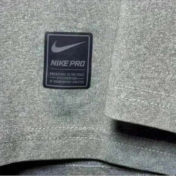 Nike Pro Dri-FIT Men's Long Sleeve Shirt Gray Size Medium Training - Picture 3 of 6